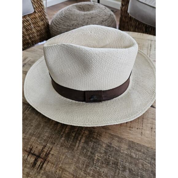 ECUA-ANDINO Genuine Handmade 100% Carludovica Palmata Panama Hat M Fedora Beach - Picture 1 of 7